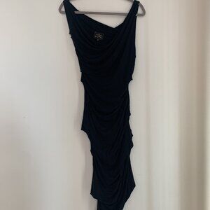 Vivienne Westwood Anglomania Black Asymmetric Drape Dress